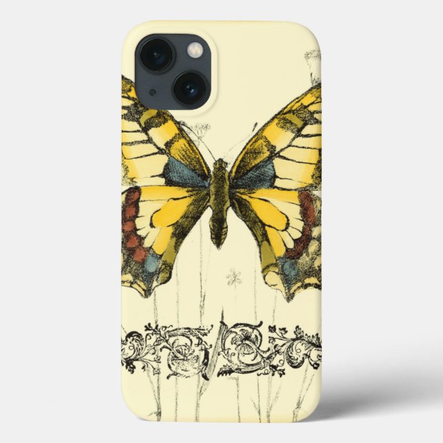 Decorative Butterfly with Wildflowers (Verso)