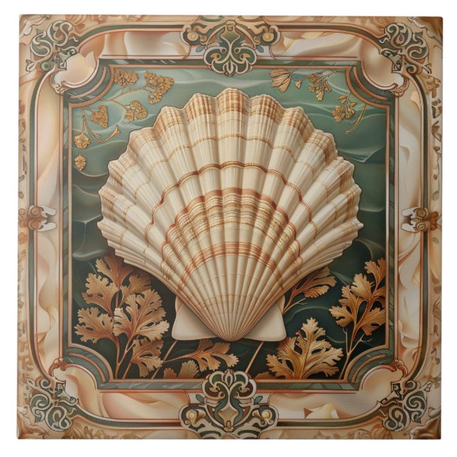 Decorativo de Arte Nouveau de Seashell Elegante (Frente)