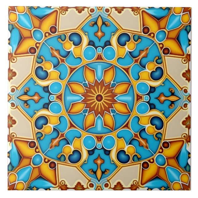 Decorativo Russo Espanhol Azulejo (Frente)