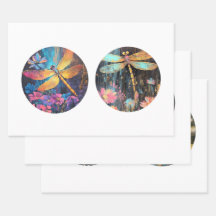 Decoupage 12" Círculos Dragonfly Floral