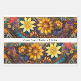 Decoupage Boho Floral Drawer Fronts 29x8" 
