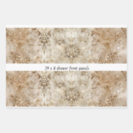 Decoupage Drawer Panel Motif Beige Design 