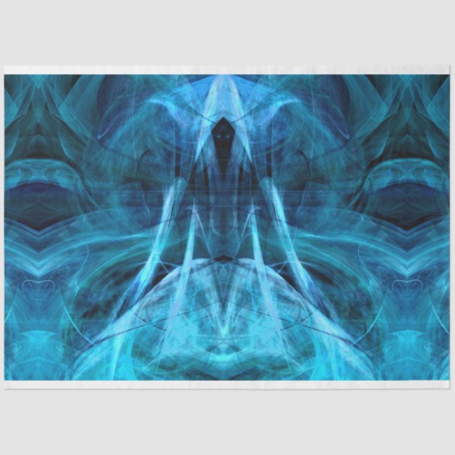 Decoupage Espirital Crescente 29 Papel Tecido Azul (Frente )