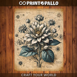 Decoupage - Flor branca em pergaminho