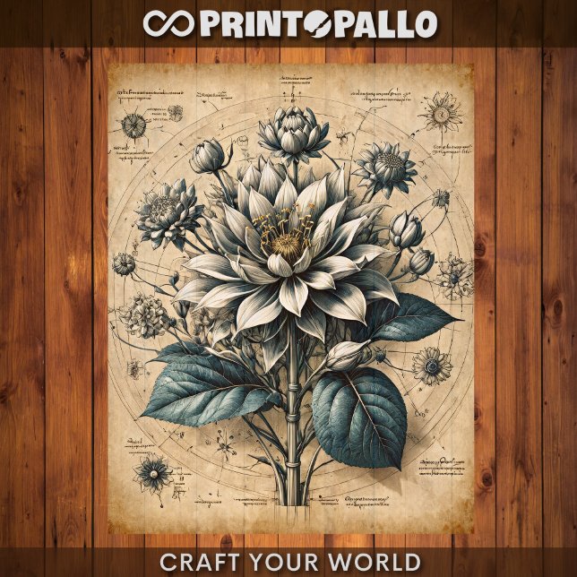 Decoupage - Flor branca em pergaminho (Criador carregado)