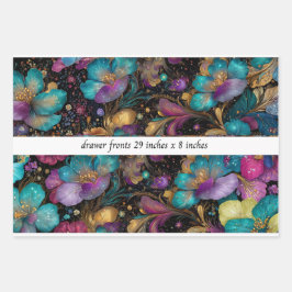 Decoupage Floral Drawer Front 29x8 Purple Gold