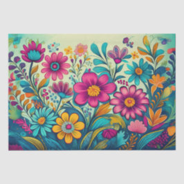 Decoupage - Folhas de Arte Folclórica - Papel Teci