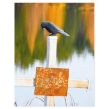 Decoupage Laranja Crow Gótica de Outono