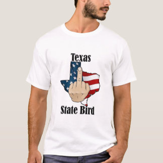 Dedo médio da camiseta de pássaros do Texas