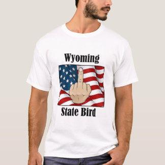 Dedo médio de camiseta de pássaros do Estado de Wy