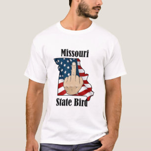 Dedo médio de camiseta de pássaros do Estado do Mi