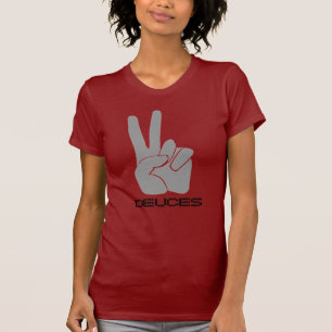 Dedos R&B da camisa dois do sinal de paz da canç