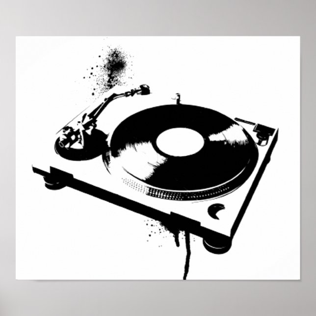Deejay DJ Turntable Poster | Presentes para música (Frente)