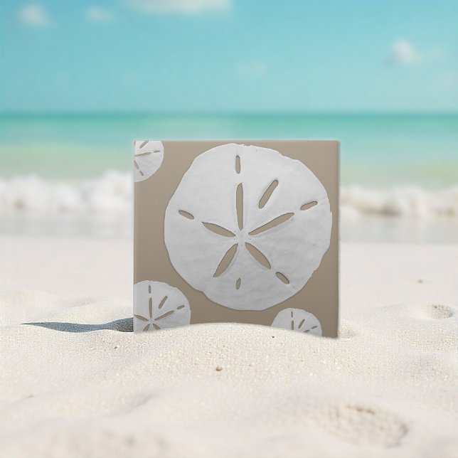 Deep Beige & White Tropical Beach Sand Dollar (Criador carregado)