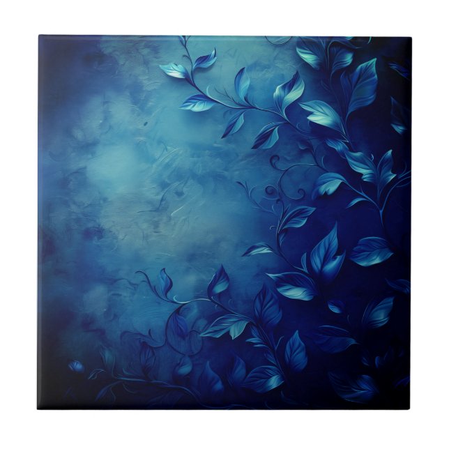 Deep Blue Decorative Leaves (Frente)