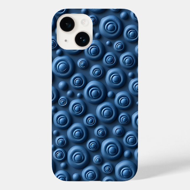 Deep Indigo Spiral iPhone Case Modern Design (Verso)