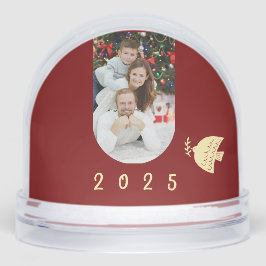 Deep Red, Butter Yellow Photo Year Christmas 