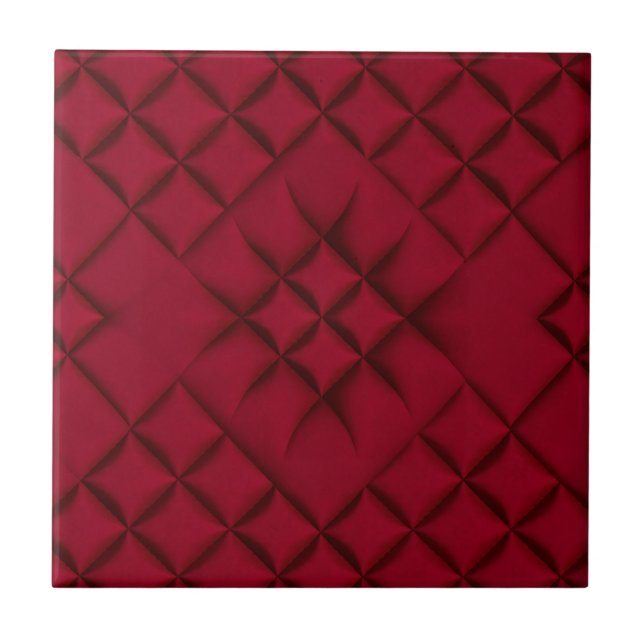 Deep Red Quilted Leather Pattern (Frente)
