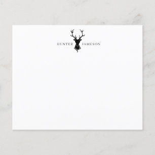 Deer Antlers Stag Head Monograma da Cinza negra