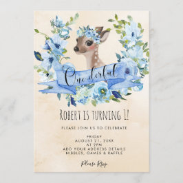 deer blue floral - um maravilhoso convite de prime