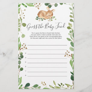 Deer Chá de fraldas Adivinha A Comida Do Bebê