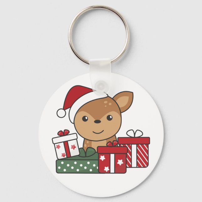 Deer Christmas Gift Winter Animal Deer Chaveiro (Frente)