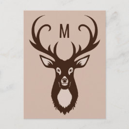 Deer com seu cartão postal personalizado do Monogr
