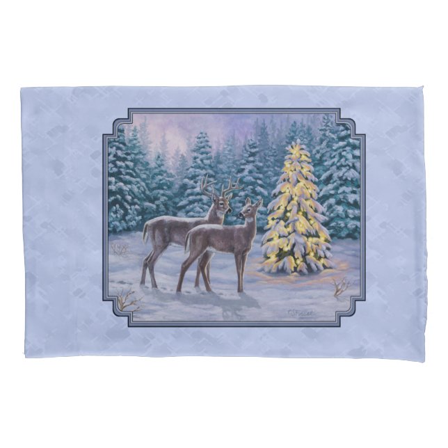 Deer e Árvore de Natal Blue (Frente-Esquerda)