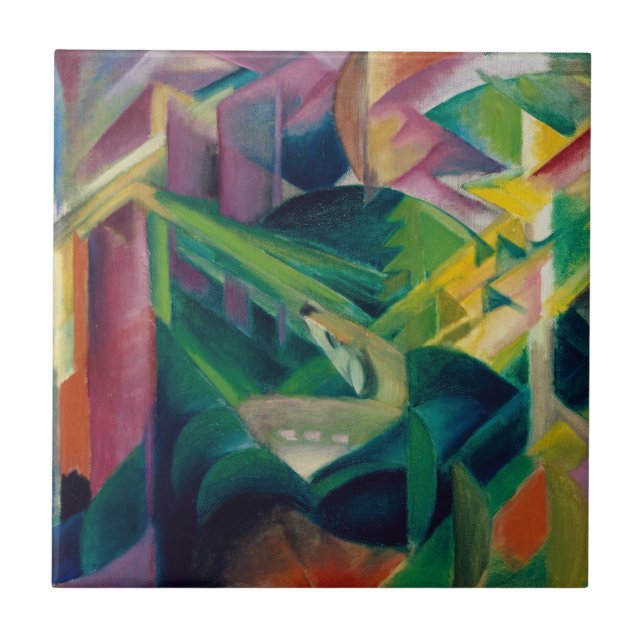 Deer em um Jardim do Mosteiro por Franz Marc (Frente)