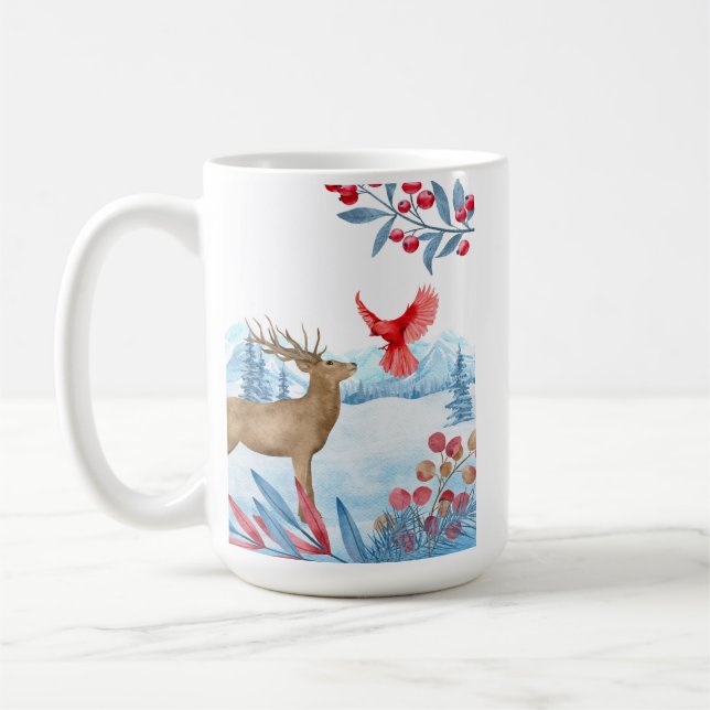 Deer encontra caneca de cerâmica cardeal (Esquerda)