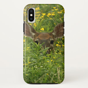Deer Entre capas de iphone de flores silvestres