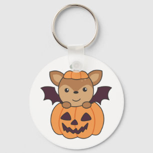 Deer Halloween Pumpkin Bat Costume Chaveiro