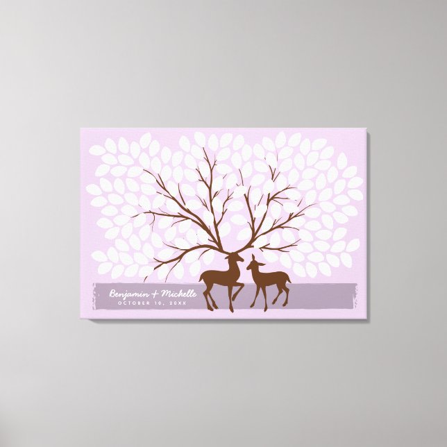 Deer Heart Guest Book Canvas - 150 assinaturas (Frente)