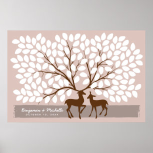 Deer Heart Guest Book Poster - 150 assinaturas