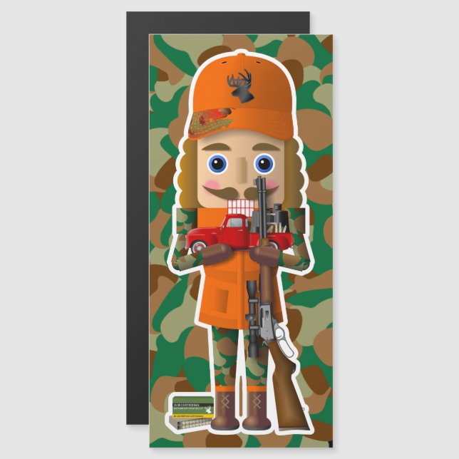 Deer Hunter Nutcracker com pequeno caminhão vermel (Frente/Verso)