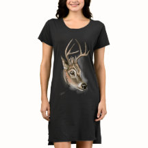 Deer Impressão na camiseta Vestido
