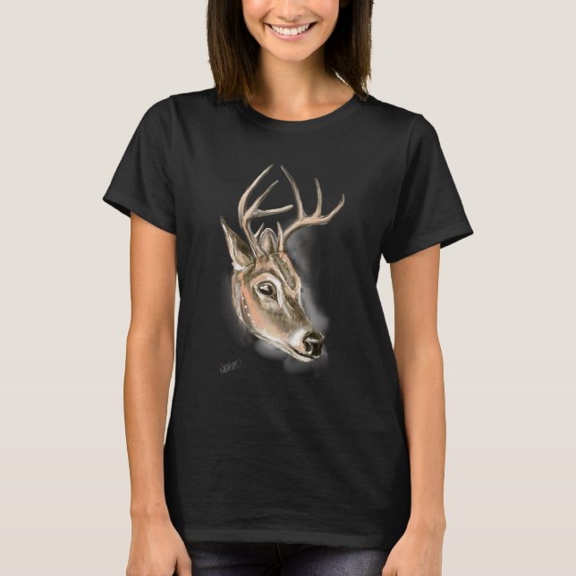 Deer Impressão na camiseta Vestido (Frente)