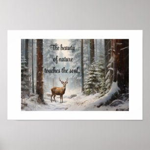 Deer In Woods Impressão, Value Poster (Matte)