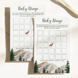 Deer Mountations Baby Bingo Chá de fraldas