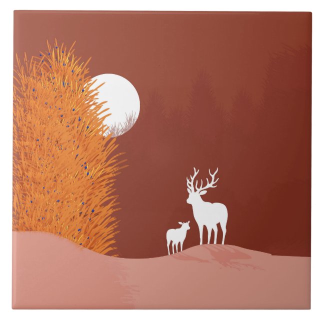 Deer on Moon Lit Hill (Frente)
