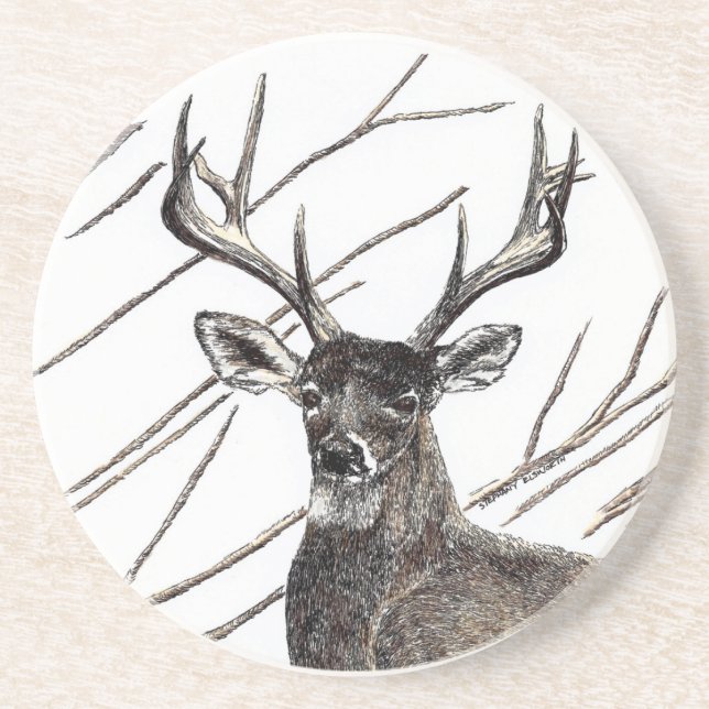 Deer Sandstone Drink Porta copos (Frente)
