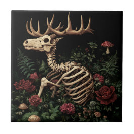 Deer Skeleton Mystical Gothic Floral