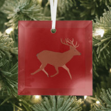 Deer Walking Festivo Red Brown Fundo