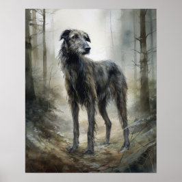 Deerhound Dog Art Impressão Poster