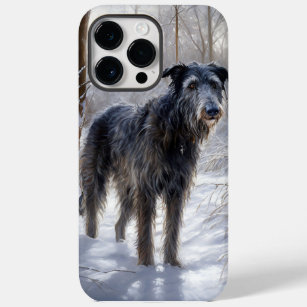 Deerhound Escocês Deixe-o nevar no Natal