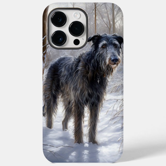 Deerhound Escocês Deixe-o nevar no Natal (Verso)