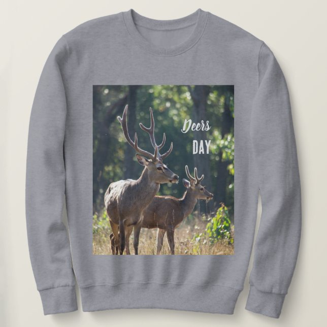 Deers Day Long Sleeves Top (Frente do Design)