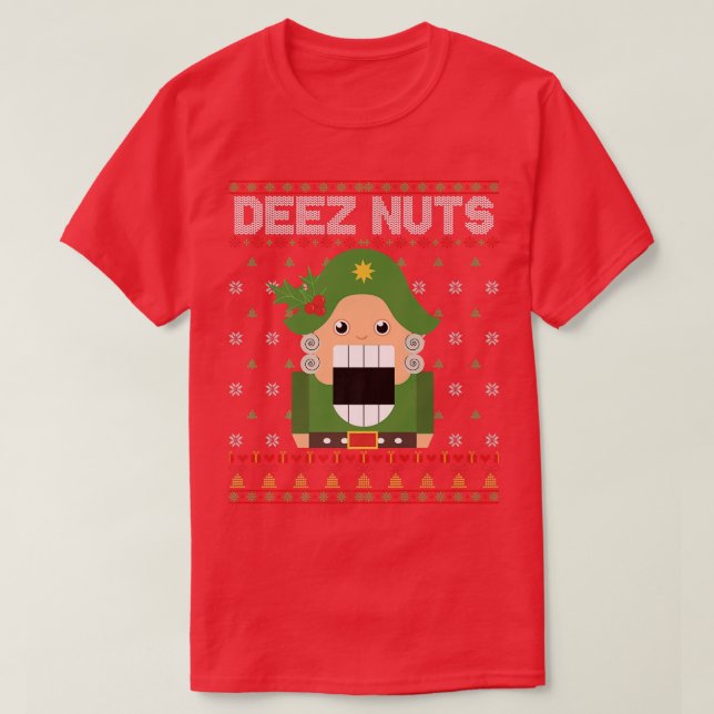 Deez Loucos Nutcracker Engraçado Suéter de Natal F (Frente do Design)