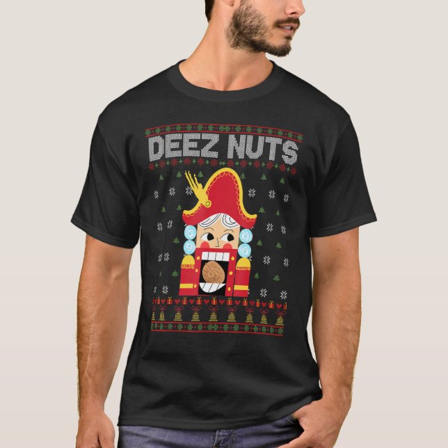 Deez Loucos Nutcracker Engraçado Suéter de Natal F (Frente)