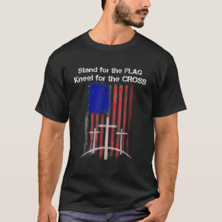 Defenda o Kneel FLAG para a camisa CROSS Ameri